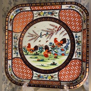 VTG Daher Decorated Ware Rooster Square Metal Tray